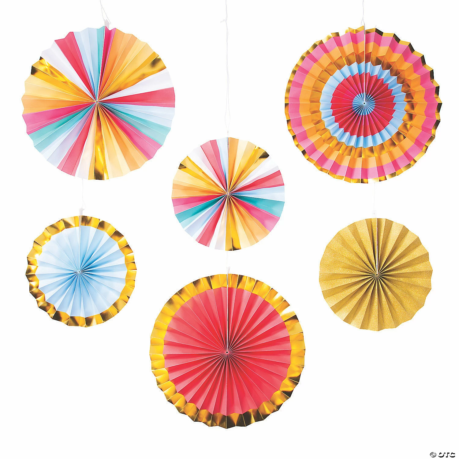 Hot Sale 😀 10" - 14" Happy Day Party Hanging Paper Fans - 6 Pc. 🥰 1 Hot Sale 😀 10" - 14" Happy Day Party Hanging Paper Fans - 6 Pc. 🥰