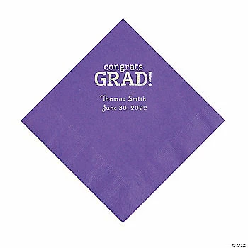 Best Pirce βοΈ Amethyst Congrats Grad Personalized Napkins with Silver Foil - 50 Pc. Luncheon π 1 Best Pirce βοΈ Amethyst Congrats Grad Personalized Napkins with Silver Foil - 50 Pc. Luncheon π