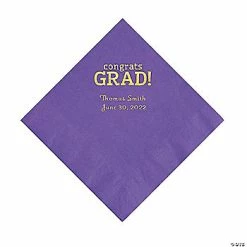 Top 10 🤩 Amethyst Congrats Grad Personalized Napkins with Gold Foil - 50 Pc. Luncheon 😉