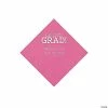 Wholesale ⌛ Candy Pink Congrats Grad Personalized Napkins with Silver Foil - 50 Pc. Beverage ⌛