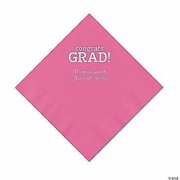Flash Sale π Candy Pink Congrats Grad Personalized Napkins with Silver Foil - 50 Pc. Luncheon π― 1 Flash Sale π Candy Pink Congrats Grad Personalized Napkins with Silver Foil - 50 Pc. Luncheon π―