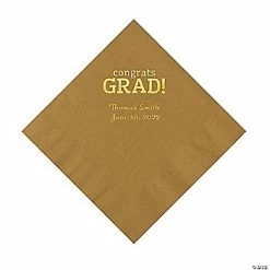 Discount 😉 Gold Congrats Grad Personalized Napkins with Gold Foil – 50 Pc. Luncheon 😍