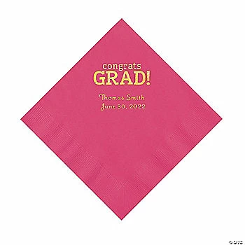 Top 10 β Hot Pink Congrats Grad Personalized Napkins with Gold Foil - 50 Pc. Luncheon π 1 Top 10 β Hot Pink Congrats Grad Personalized Napkins with Gold Foil - 50 Pc. Luncheon π