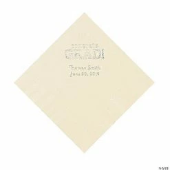 Coupon 😉 Ivory Congrats Grad Personalized Napkins with Silver Foil - 50 Pc. Luncheon 🧨