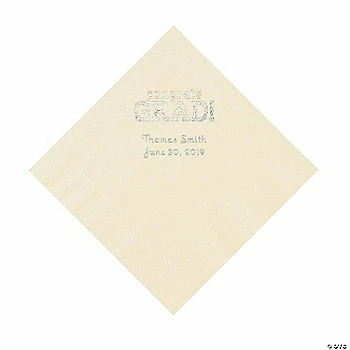 Coupon π Ivory Congrats Grad Personalized Napkins with Silver Foil - 50 Pc. Luncheon 𧨠1 Coupon π Ivory Congrats Grad Personalized Napkins with Silver Foil - 50 Pc. Luncheon π§¨
