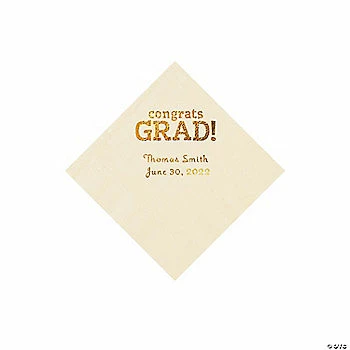 Outlet π― Ivory Congrats Grad Personalized Napkins with Gold Foil - 50 Pc. Beverage 𧨠1 Outlet π― Ivory Congrats Grad Personalized Napkins with Gold Foil - 50 Pc. Beverage π§¨