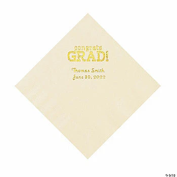 Flash Sale π Ivory Congrats Grad Personalized Napkins with Gold Foil - 50 Pc. Luncheon β€οΈ 1 Flash Sale π Ivory Congrats Grad Personalized Napkins with Gold Foil - 50 Pc. Luncheon β€οΈ