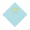 Promo 🤩 Light Blue Congrats Grad Personalized Napkins with Gold Foil - 50 Pc. Luncheon 🤩