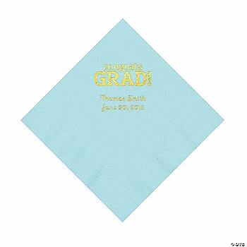 Promo π€© Light Blue Congrats Grad Personalized Napkins with Gold Foil - 50 Pc. Luncheon π€© 1 Promo π€© Light Blue Congrats Grad Personalized Napkins with Gold Foil - 50 Pc. Luncheon π€©