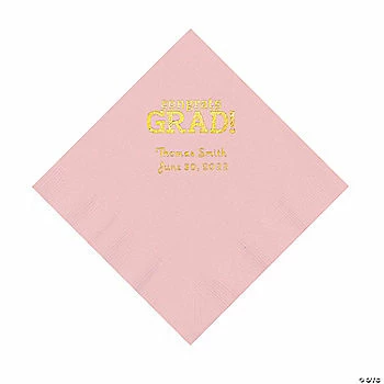 Coupon π Light Pink Congrats Grad Personalized Napkins with Gold Foil - 50 Pc. Luncheon π 1 Coupon π Light Pink Congrats Grad Personalized Napkins with Gold Foil - 50 Pc. Luncheon π