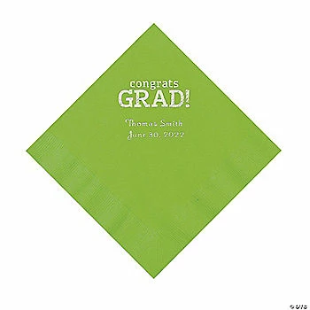 Flash Sale π₯ Lime Congrats Grad Personalized Napkins with Silver Foil - 50 Pc. Luncheon π 1 Flash Sale π₯ Lime Congrats Grad Personalized Napkins with Silver Foil - 50 Pc. Luncheon π