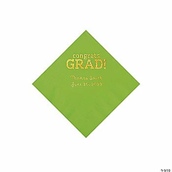 Outlet π₯ Lime Congrats Grad Personalized Napkins with Gold Foil - 50 Pc. Beverage π₯° 1 Outlet π₯ Lime Congrats Grad Personalized Napkins with Gold Foil - 50 Pc. Beverage π₯°