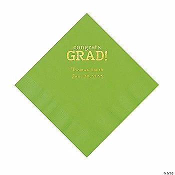 Budget π Lime Congrats Grad Personalized Napkins with Gold Foil - 50 Pc. Luncheon π 1 Budget π Lime Congrats Grad Personalized Napkins with Gold Foil - 50 Pc. Luncheon π