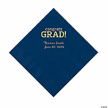 New π Navy Congrats Grad Personalized Napkins with Gold Foil - 50 Pc. Luncheon π 1 New π Navy Congrats Grad Personalized Napkins with Gold Foil - 50 Pc. Luncheon π
