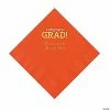 Promo 🌟 Orange Congrats Grad Personalized Napkins with Gold Foil - 50 Pc. Luncheon 👍