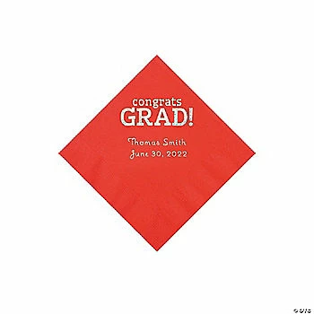 Top 10 π Red Congrats Grad Personalized Napkins with Silver Foil - 50 Pc. Beverage π 1 Top 10 π Red Congrats Grad Personalized Napkins with Silver Foil - 50 Pc. Beverage π
