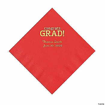 Hot Sale 𧨠Red Congrats Grad Personalized Napkins with Gold Foil - 50 Pc. Luncheon π 1 Hot Sale 𧨠Red Congrats Grad Personalized Napkins with Gold Foil - 50 Pc. Luncheon π