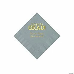 Top 10 ❤️ Silver Congrats Grad Personalized Napkins with Gold Foil - 50 Pc. Beverage 🎉