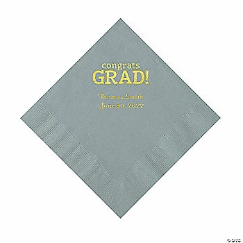 Top 10 π Silver Congrats Grad Personalized Napkins with Gold Foil - 50 Pc. Luncheon β€οΈ 1 Top 10 π Silver Congrats Grad Personalized Napkins with Gold Foil - 50 Pc. Luncheon β€οΈ