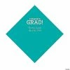 Cheap 🔔 Teal Congrats Grad Personalized Napkins with Silver Foil - 50 Pc. Luncheon 😀