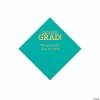 Outlet 🎉 Teal Congrats Grad Personalized Napkins with Gold Foil - 50 Pc. Beverage ✔️