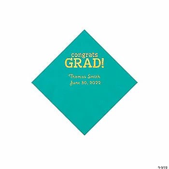 Outlet π Teal Congrats Grad Personalized Napkins with Gold Foil - 50 Pc. Beverage βοΈ 1 Outlet π Teal Congrats Grad Personalized Napkins with Gold Foil - 50 Pc. Beverage βοΈ