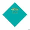 New 🧨 Teal Congrats Grad Personalized Napkins with Gold Foil - 50 Pc. Luncheon 🔔