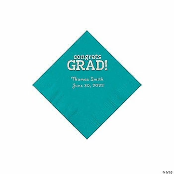 Buy π₯° Turqouise Congrats Grad Personalized Napkins with Silver Foil - 50 Pc. Beverage β¨ 1 Buy π₯° Turqouise Congrats Grad Personalized Napkins with Silver Foil - 50 Pc. Beverage β¨