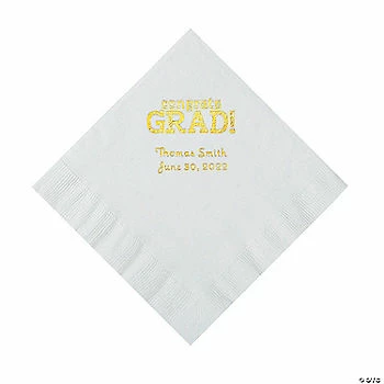 Wholesale π White Congrats Grad Personalized Napkins with Gold Foil - 50 Pc. Luncheon β 1 Wholesale π White Congrats Grad Personalized Napkins with Gold Foil - 50 Pc. Luncheon β