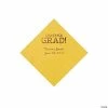 Top 10 👏 Yellow Congrats Grad Personalized Napkins with Gold Foil - 50 Pc. Beverage 💯