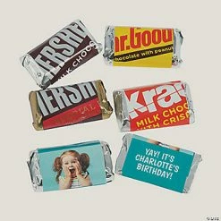 Buy 💯 Custom Photo Mini 🍬 Candy Bar Sticker Labels - 30 Pc. 🔔