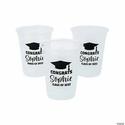 Best deal 🛒 Personalized Clear Graduation Disposable Plastic Cups - 40 Ct. 🛒