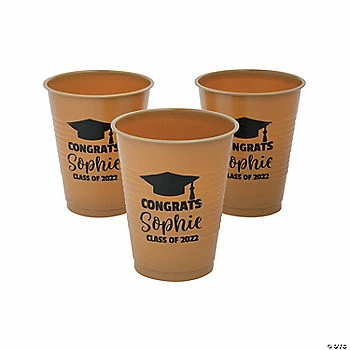 Best Sale π Personalized Gold Graduation Disposable Plastic Cups - 40 Ct. π 1 Best Sale π Personalized Gold Graduation Disposable Plastic Cups - 40 Ct. π