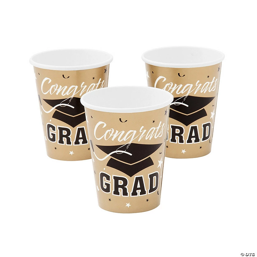 Top 10 π Congrats Grad Mortarboard Solid Color Paper Cups - 25 Ct. π 2 Top 10 π Congrats Grad Mortarboard Solid Color Paper Cups - 25 Ct. π - Image 2