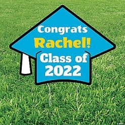 Cheap 👏 Personalized Mortarboard Hat Yard Sign ✔️