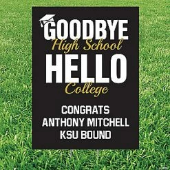 Promo 🔥 Personalized Goodbye Hello Graduation Yard Sign 😀
