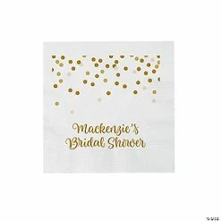 Budget 🥰 Personalized Confetti Dots Paper Beverage Napkins - 50 Pc. 🤩
