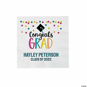 Top 10 π Personalized Congrats Grad Girl Paper Beverage Napkins - 50 Pc. 𧨠1 Top 10 π Personalized Congrats Grad Girl Paper Beverage Napkins - 50 Pc. π§¨