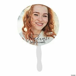 Best Sale 🛒 Personalized Graduate Custom Photo Hand Fans - 12 Pc. 🥰