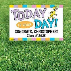 Budget ❤️ Personalized Dr. Seuss™ Oh, The Places You’ll Go Graduation Yard Sign 👏