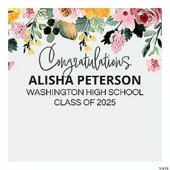 Flash Sale ⌛ Personalized Graduation Floral Backdrop 👍