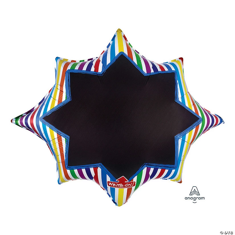 Best Pirce ❤️ Colorful Stripe Burst Write-On 35" Mylar Balloon 💯 2 Best Pirce ❤️ Colorful Stripe Burst Write-On 35" Mylar Balloon 💯 - Image 2