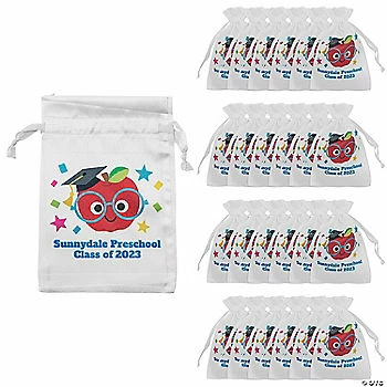 Top 10 π 4" x 6" Personalized Small Elementary Graduation Satin Drawstring Treat Bags - 24 Pc. β 1 Top 10 π 4" x 6" Personalized Small Elementary Graduation Satin Drawstring Treat Bags - 24 Pc. β