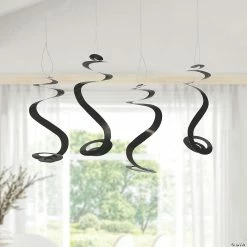 Best deal ✨ Solid Color Hanging Swirl Decorations - 12 Pc. 🔔 -Graduation Party Supplies Shop 20 black hanging swirl decorations 12 pc 13964267 a02