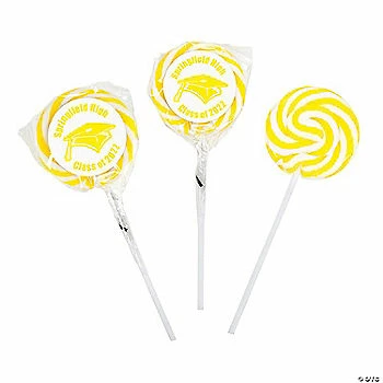 Top 10 π― Personalized Yellow Graduation Swirl Lollipops - 24 Pc. β 1 Top 10 π― Personalized Yellow Graduation Swirl Lollipops - 24 Pc. β