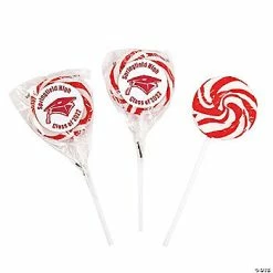 New 👍 Personalized Red Graduation Swirl Lollipops - 24 Pc. 🎁