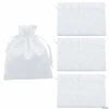 Best Sale 🔔 8" x 10" Medium White Satin Drawstring Favor Bags - 12 Pc. 🧨