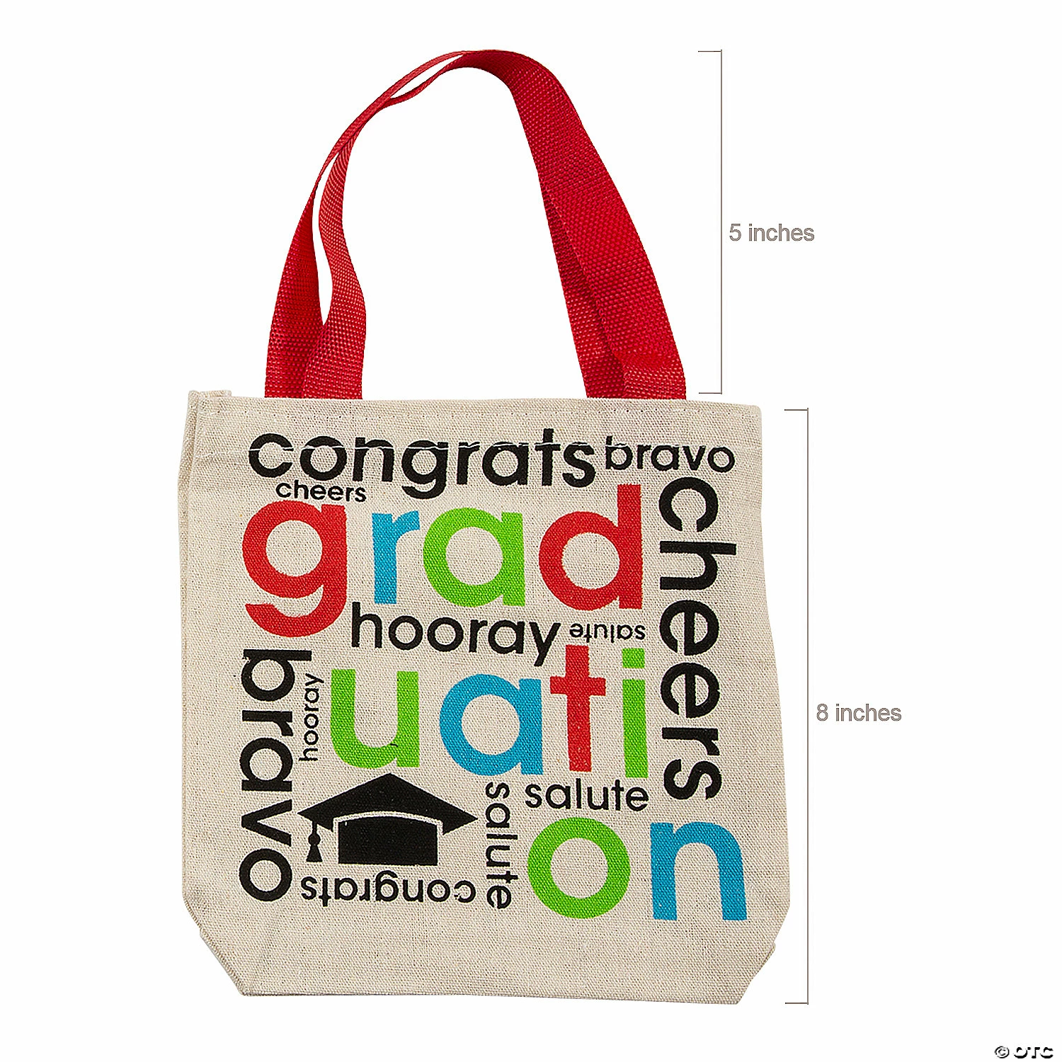 Promo ⌛ 8" x 8" Mini Cheers to the Grad Canvas Tote Bags - 12 Pc. ❤️ 2 Promo ⌛ 8" x 8" Mini Cheers to the Grad Canvas Tote Bags - 12 Pc. ❤️ - Image 2