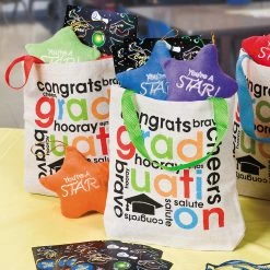 Promo ⌛ 8" x 8" Mini Cheers to the Grad Canvas Tote Bags - 12 Pc. ❤️ 5 Promo ⌛ 8" x 8" Mini Cheers to the Grad Canvas Tote Bags - 12 Pc. ❤️ -Graduation Party Supplies Shop 8 x 8 mini cheers to the grad canvas tote bags 12 pc 38 1038 a02