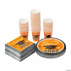 Cheapest 😀 Bulk Class of 2022 Graduation Party Tableware Kit for 50 Guests 🎁